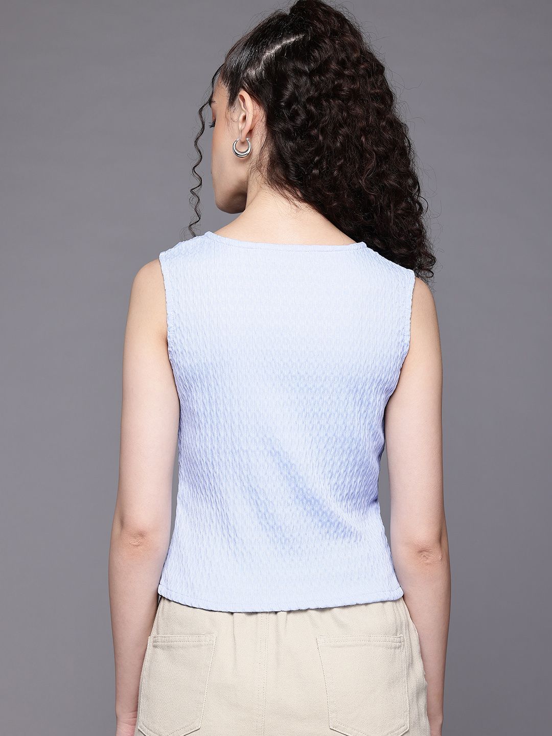 Freehand by The Indian Garage Co Women Fitted Textured Tank Top