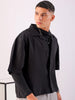 Men's Half Sleeves Boxy Fit Black Shirt