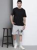 Men's Grey Relaxed Fit Character Superman Printed Shorts