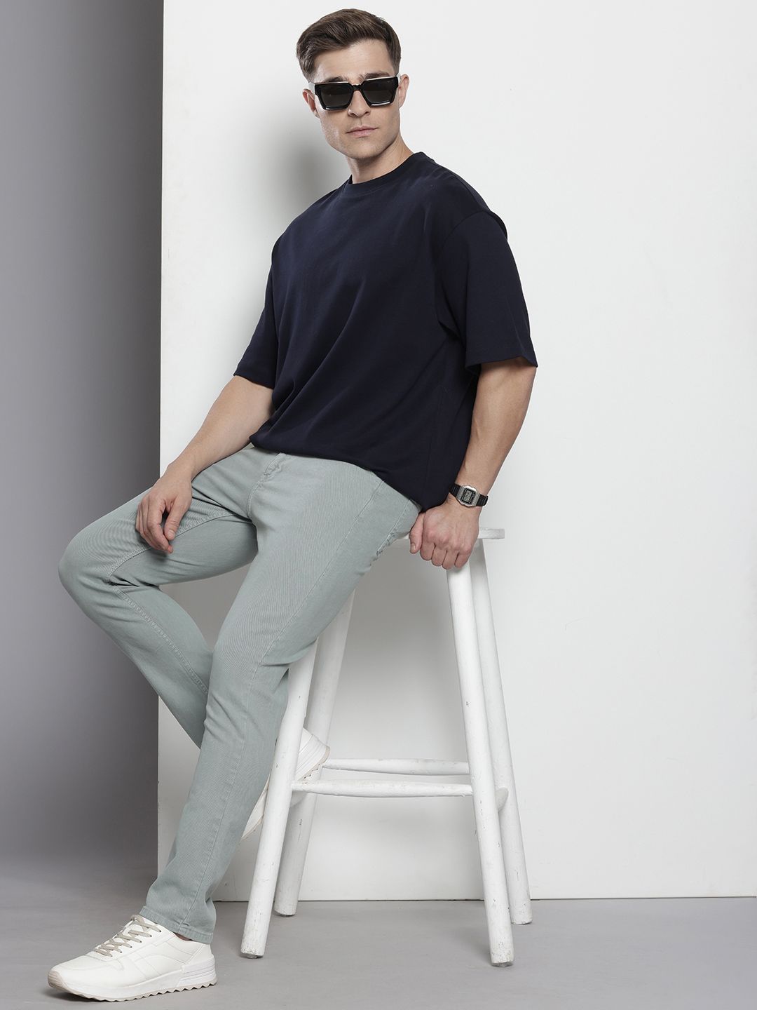 Men's Grey Slim Fit Casual Jeans