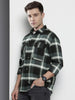 Men's Black Regular Fit Checked Casual Shirt