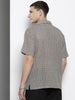 Men's Black Relaxed Fit Textured Resort Wear Shirt