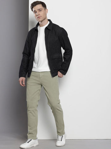 Men's Green Slim Fit Casual Jeans