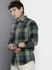 Men's Green Checked Slim Fit Shirt