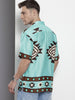 Men's Blue Relaxed Fit Printed Resort Wear Shirt