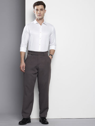 Men's Grey Loose Fit Casual Trousers