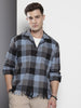 Men's Black Relaxed Fit Checked Bohemian Shirt