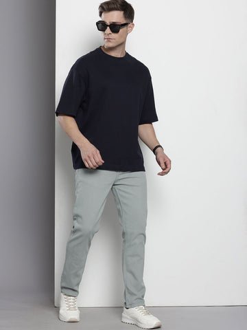 Men's Grey Slim Fit Casual Jeans