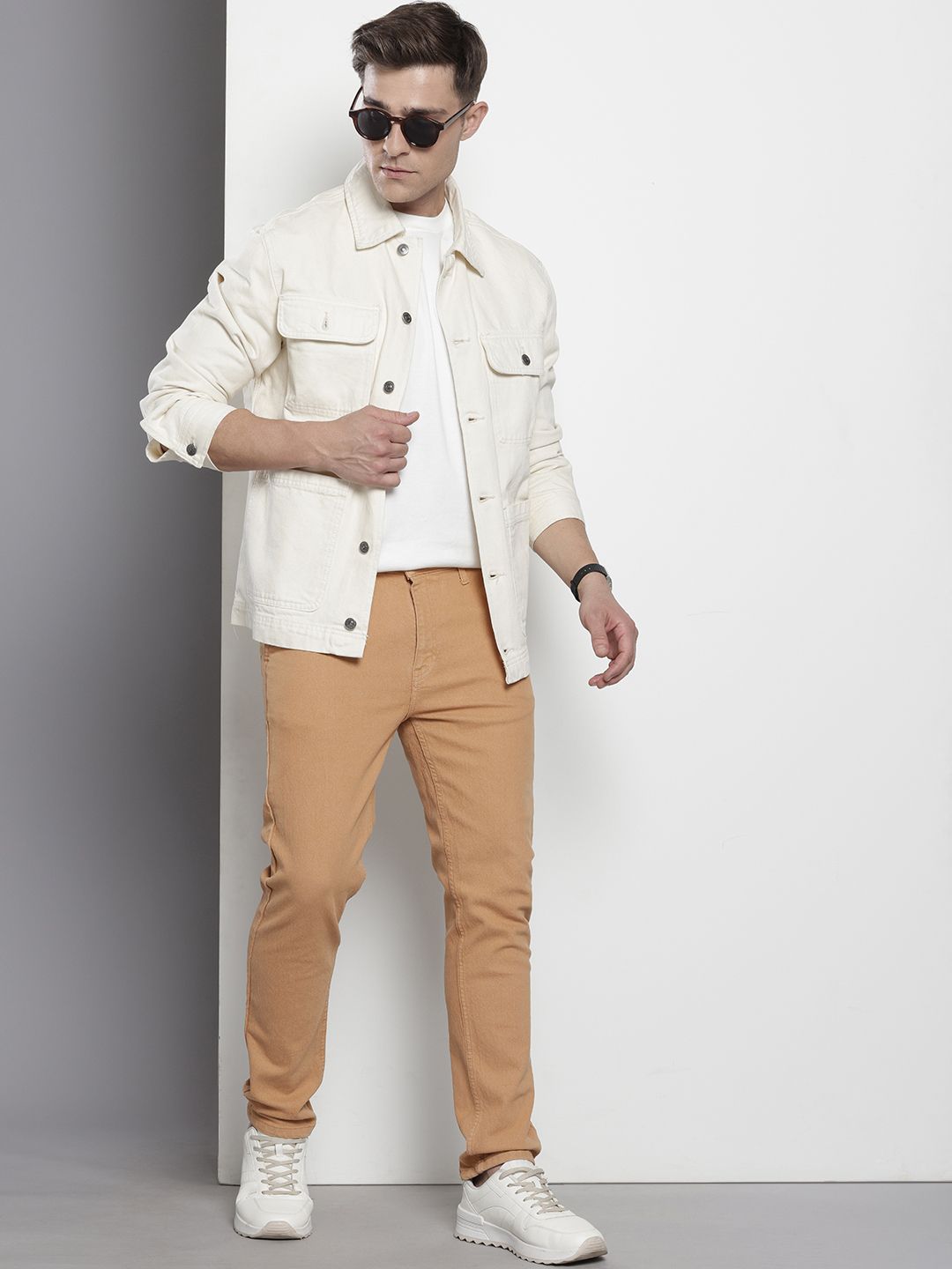 Men's Brown Slim Fit Casual Jeans