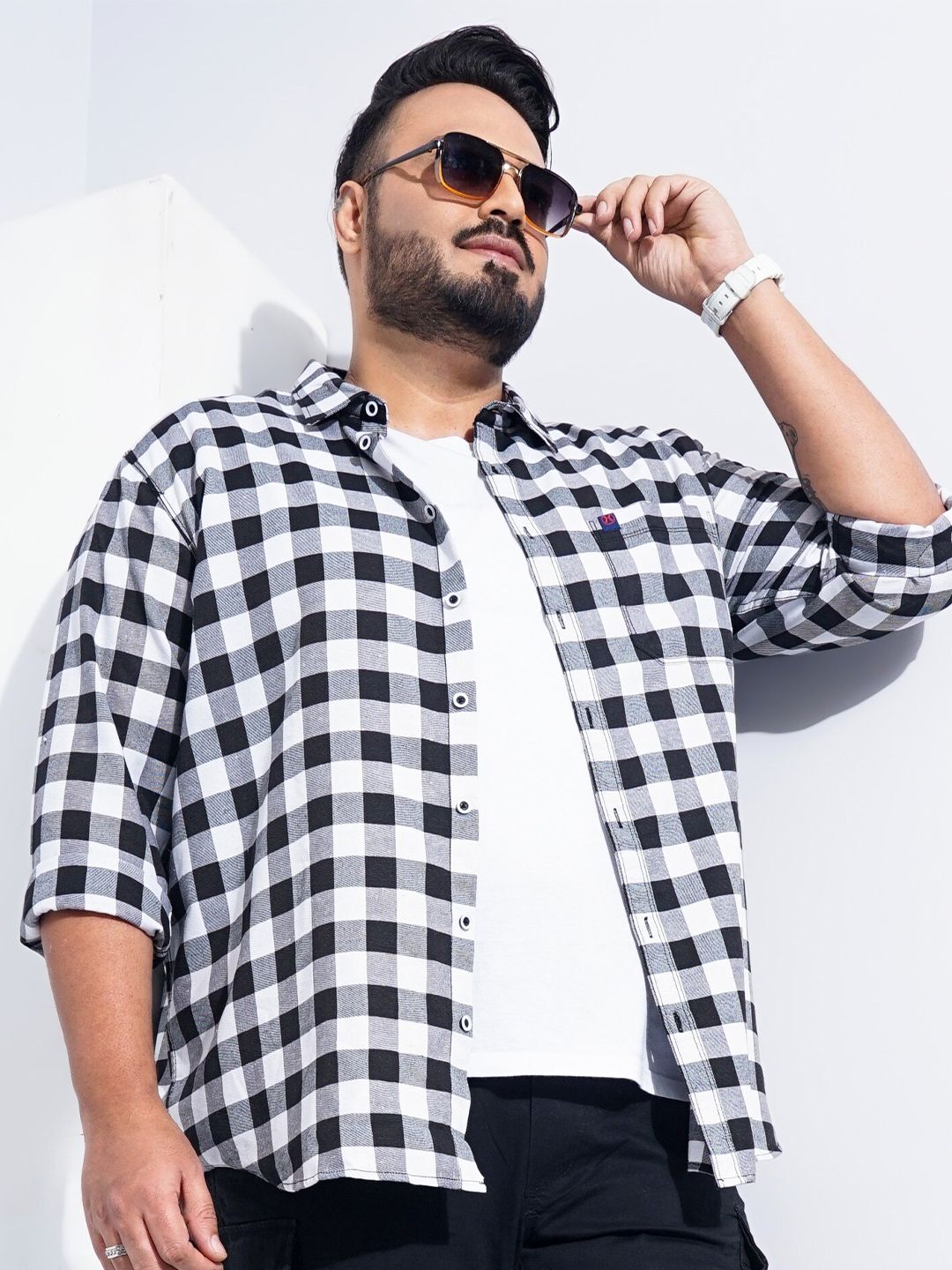 Men's Plus Size Floral Printed Shirt