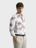Men's White Slim Fit Printed Casual Shirt