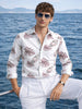 Men's White Slim Fit Printed Casual Shirt