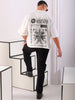 Men's Half Sleeves Boxy Fit White Shirt