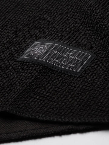Men's Black Regular Fit Textured Hooded T-Shirt