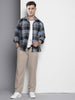 Men's Black Relaxed Fit Checked Bohemian Shirt