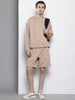 Men's Beige Self Design Relaxed Fit Coordinates