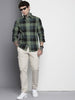 Men's Green Checked Slim Fit Shirt