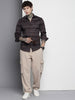 Men's Black Slim Fit Printed Party Wear Shirt