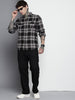 Men's Black Slim Fit Checked Casual Shirt