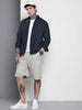 Men's Blue Relaxed Fit Solid Resort Wear Shirt