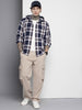 Men's Blue Regular Fit Checked Casual Shirt