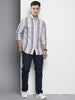 Men's Black Slim Fit Striped Casual Shirt
