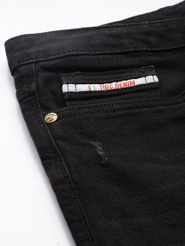 Men's Black Slim Fit Casual Jeans