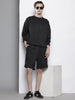 Men's Black Self Design Relaxed Fit Coordinates
