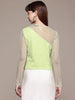 Freehand by The Indian Garage Co Women Fitted Textured Mesh Sheer Top