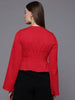 Freehand by The Indian Garage Co Women Regular Fit Textured Cinched Waist Top