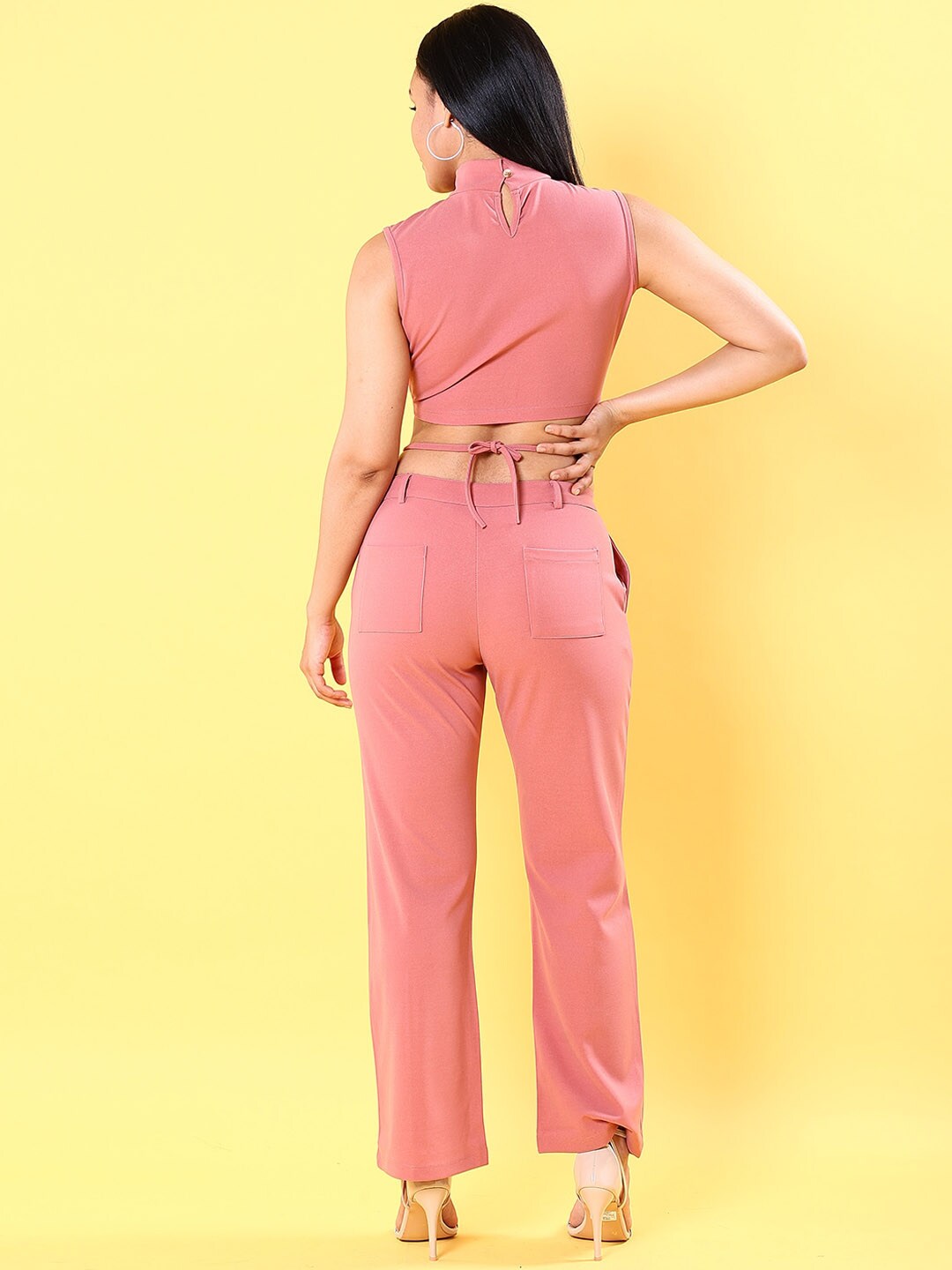 Shop Women Tie Up Top And Pant Co-Ord Set Online.