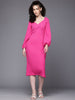 Freehand Women Fitted Textured Midi Dress