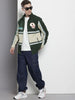 Men's Green Regular Fit Graphic Printed Street Wear Shirt