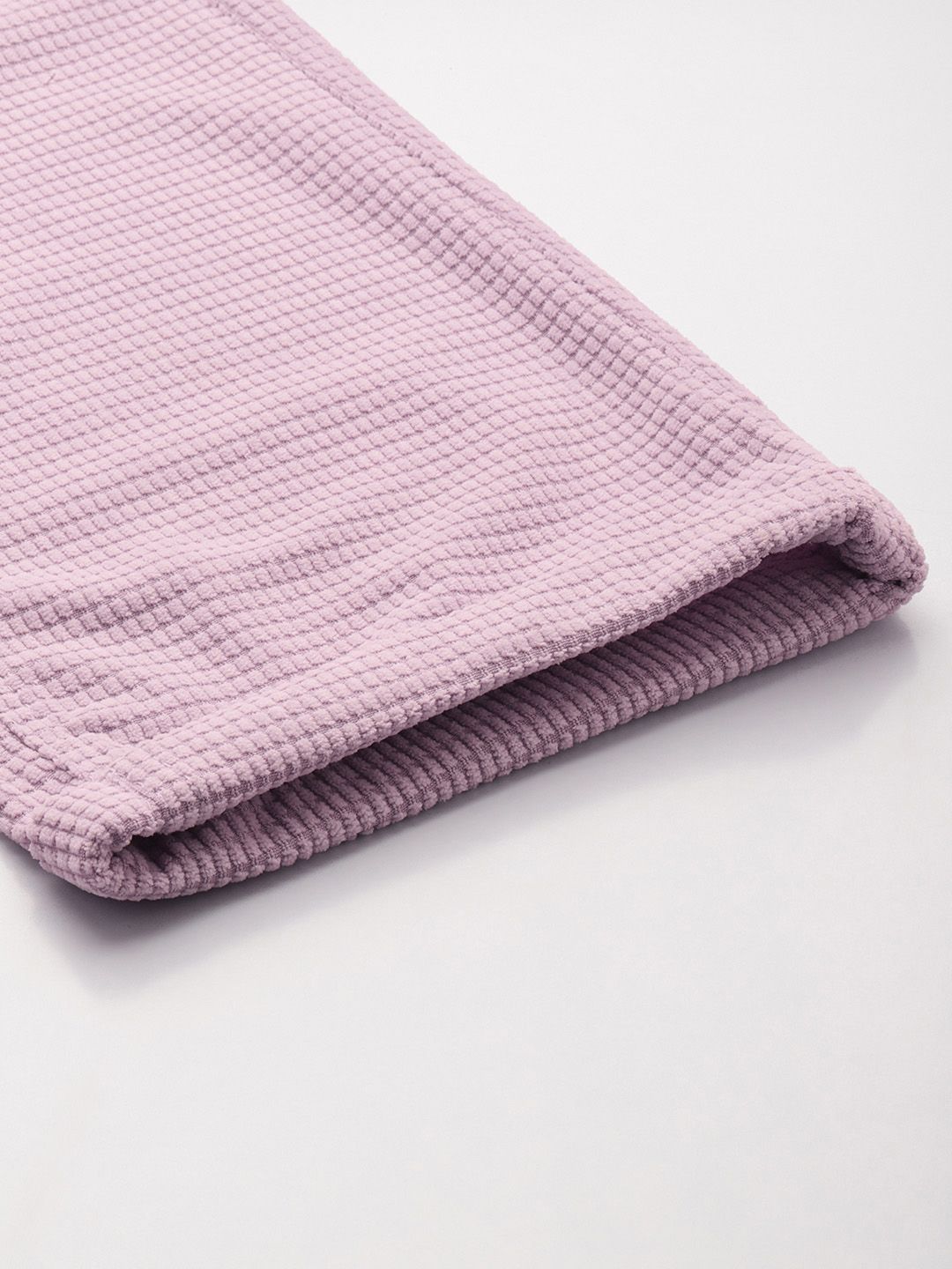 Men's Purple Straight Fit Textured Trousers