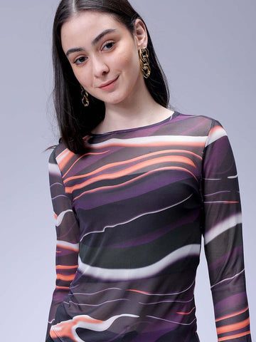 Women's Multicolor Regular Fit Party Wear Top