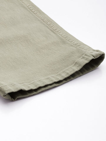 Men's Green Slim Fit Casual Jeans