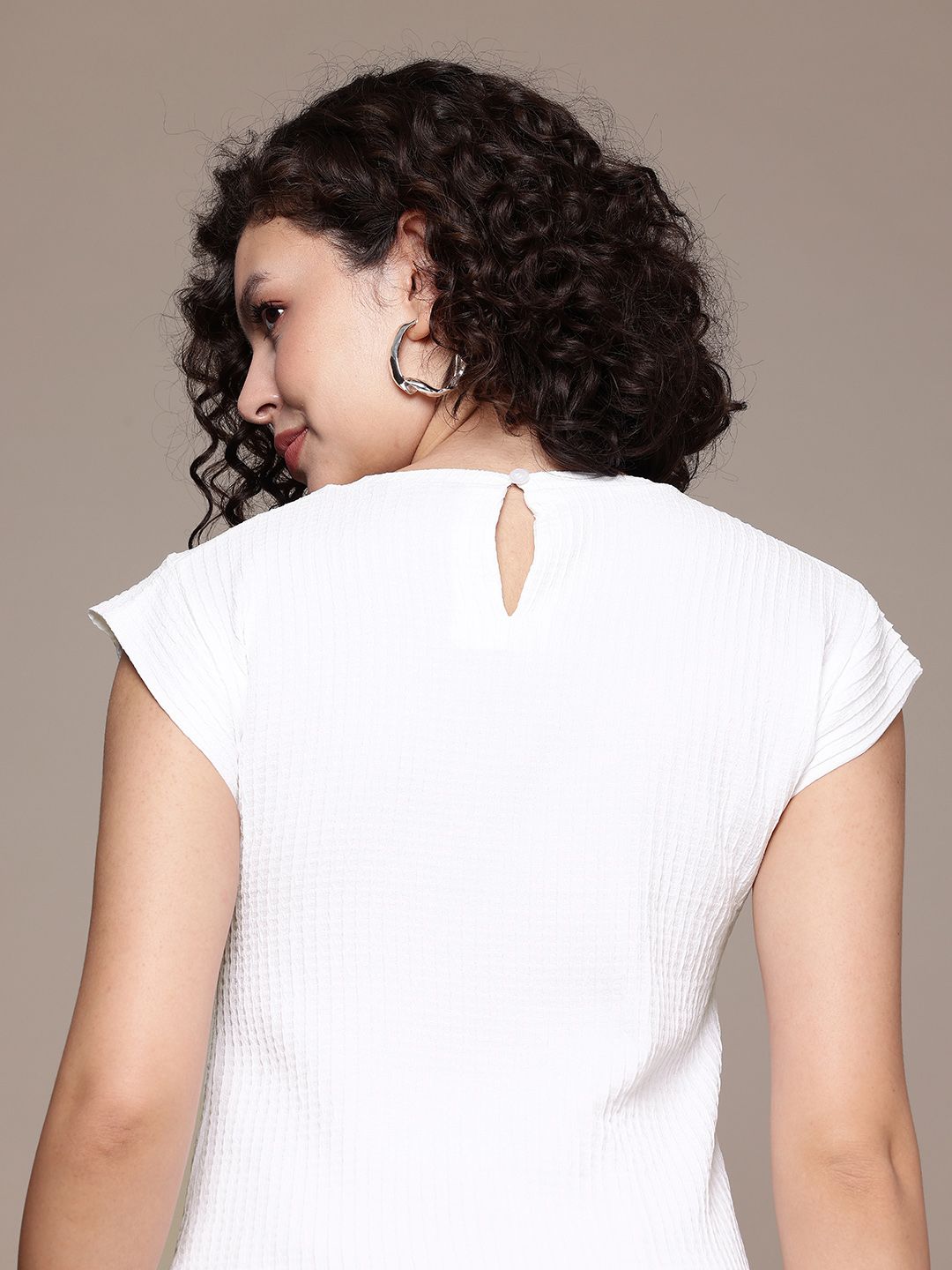 Freehand by The Indian Garage Co Women Boxy Textured Boxy Top