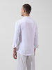 Men's White Regular Fit Textured Resort Wear Shirt