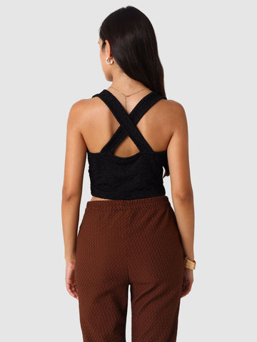 Women's Black Regular Fit Casual Top