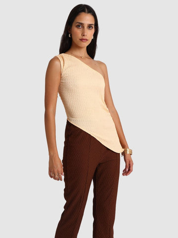 Women's Orange Regular Fit Casual Top