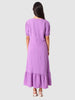 Women Regular Fit Purple Half Sleeves Dress