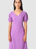 Women Regular Fit Purple Half Sleeves Dress