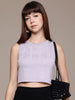 Freehand by The Indian Garage Co Women Fitted Textured Crop Top