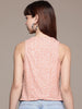 Freehand Peach The Indian Garage Co Women Fitted Textured Cinched Waist Top