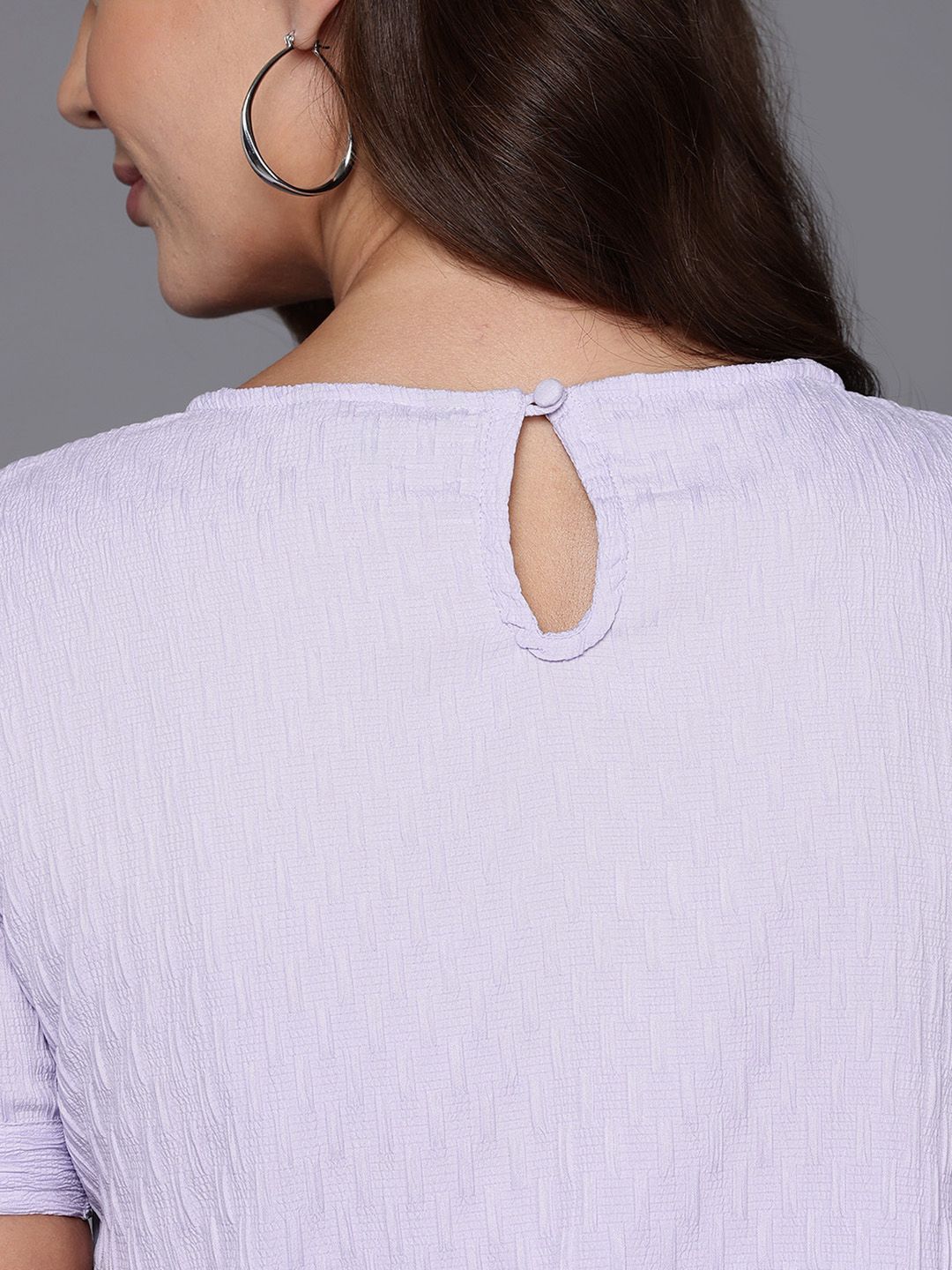 Freehand by The Indian Garage Co Women Relaxed Fit Textured Ruched Top