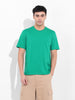 Men's Green Slim Fit Solid Round Neck T-shirt