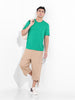 Men's Green Slim Fit Solid Round Neck T-shirt