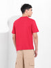 Men's Red Slim Fit Solid Round Neck T-shirt