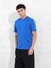 Men's Blue Slim Fit Solid Round Neck T-shirt