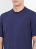 Men's Navy Slim Fit Solid Round Neck T-shirt